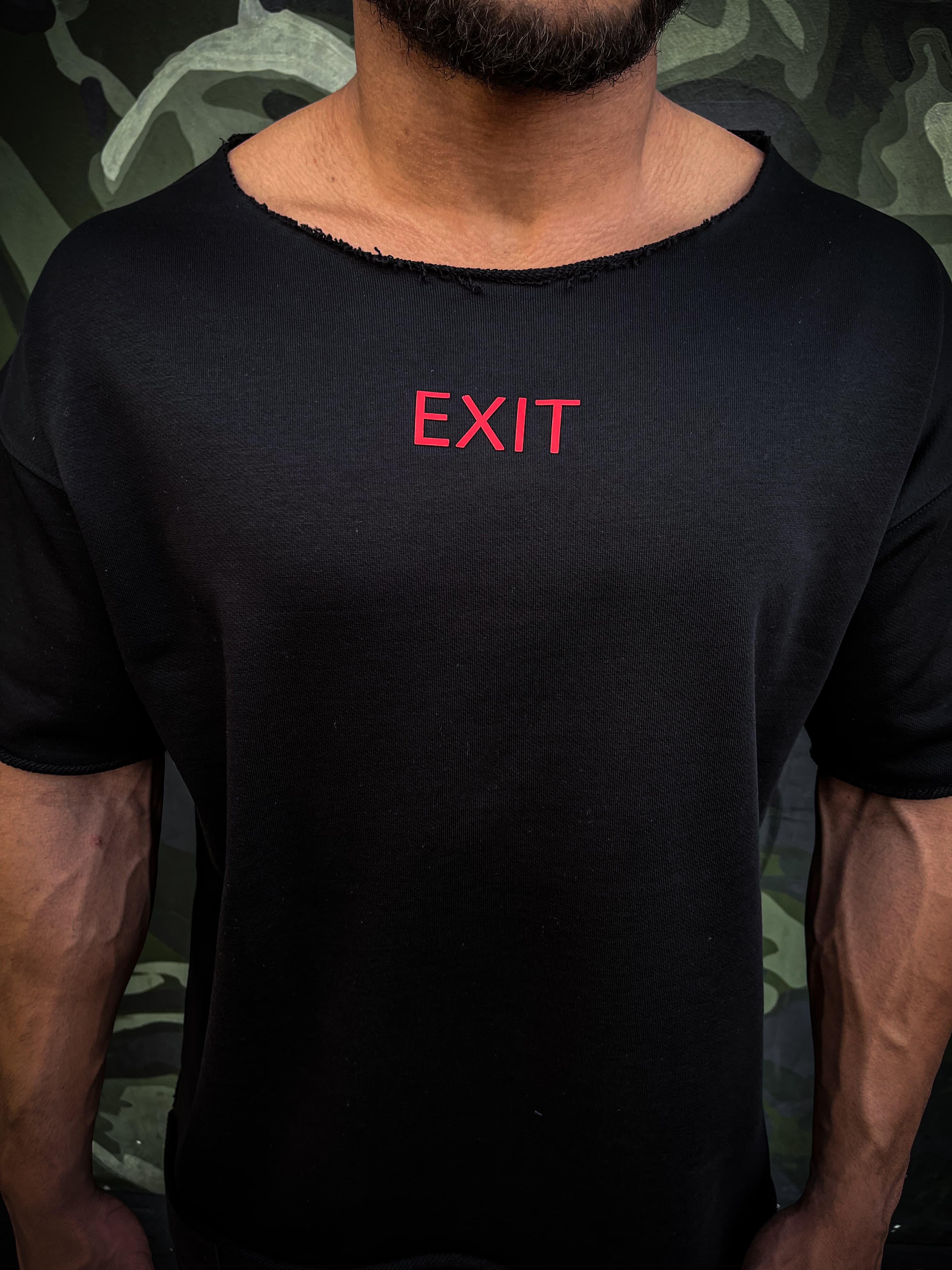 Wide Neck Over sized T-Shirt V2 (Black)
