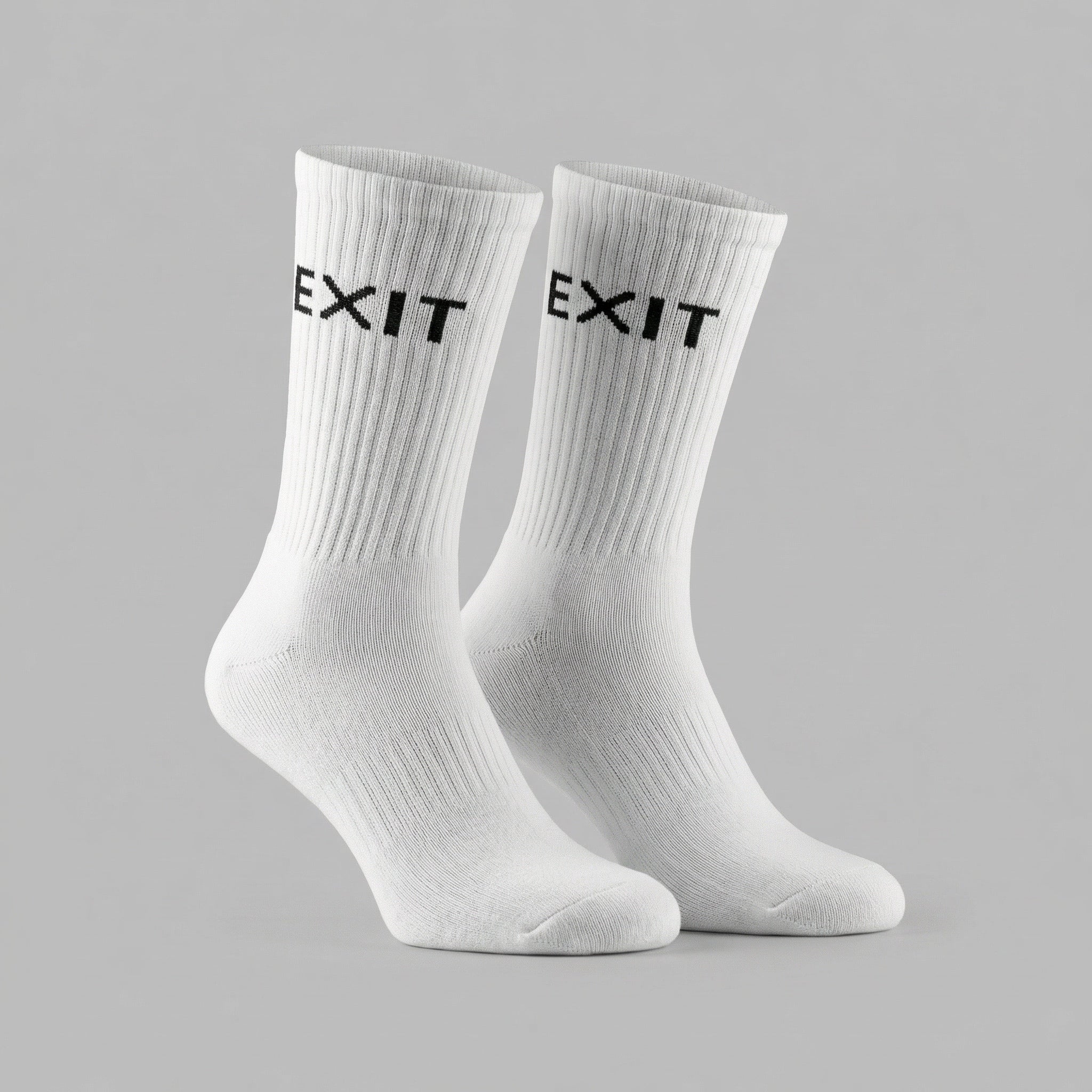 EXIT - White Premium Long Socks (3 Pairs)