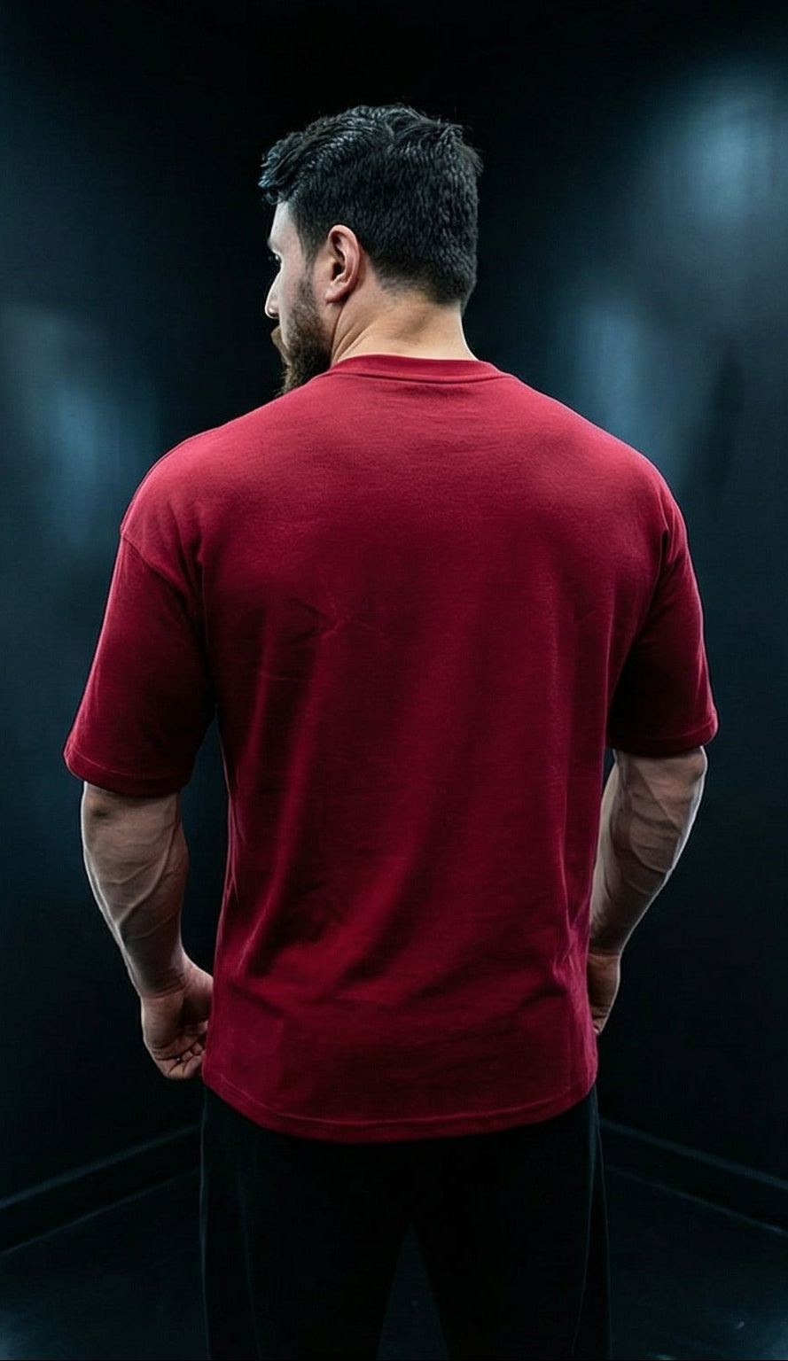 Oversized T-Shirt Cropped Fit (Burgundy)