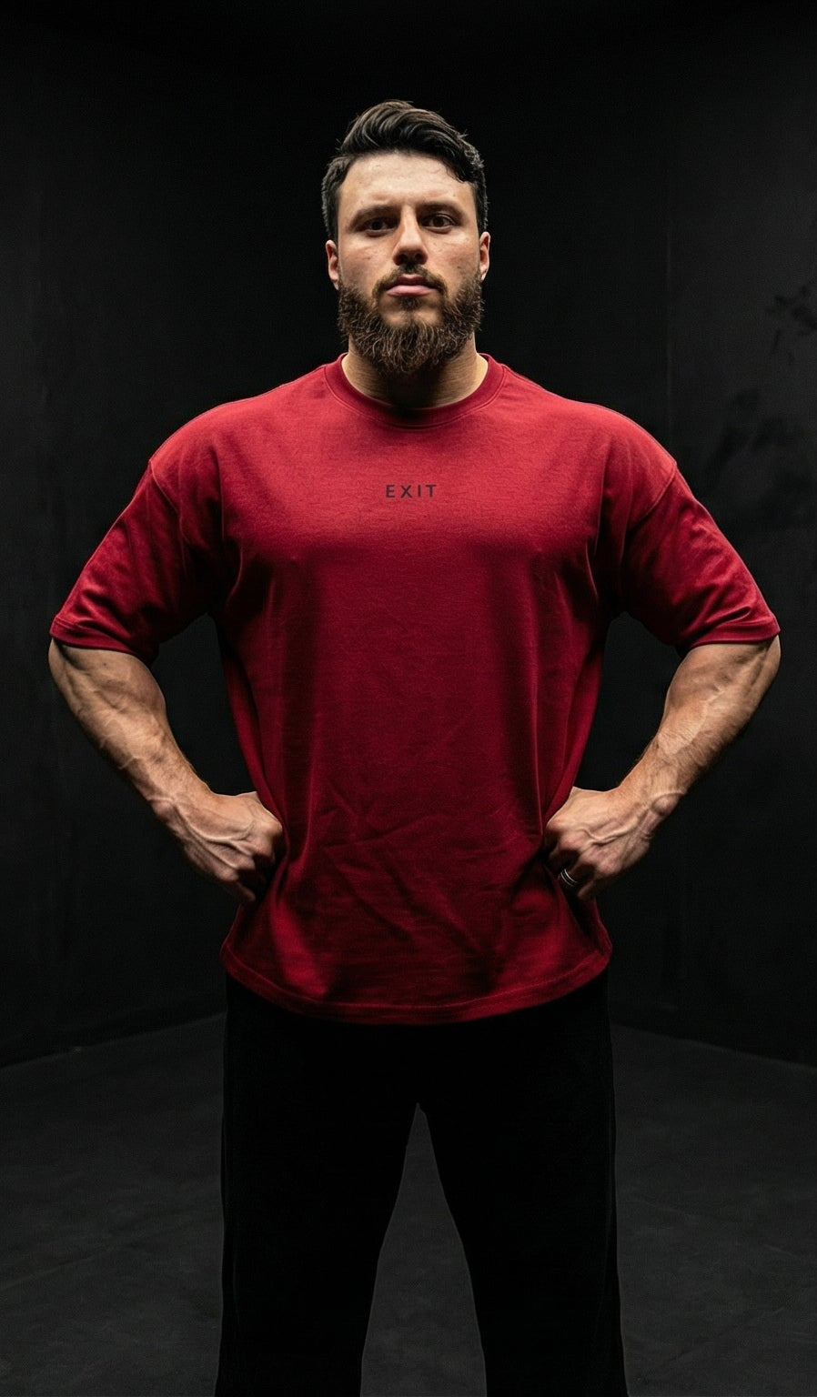 Oversized T-Shirt Cropped Fit (Burgundy)