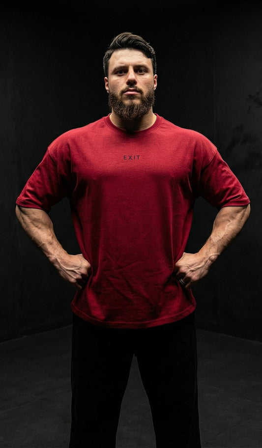 Oversized T-Shirt Cropped Fit (Burgundy)