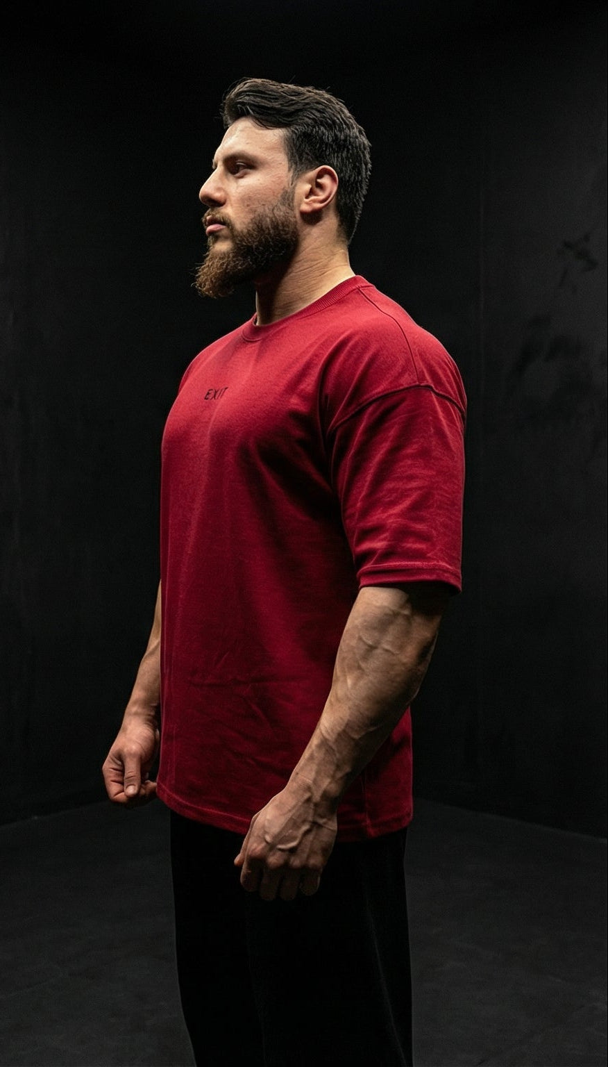 Oversized T-Shirt Cropped Fit (Burgundy)