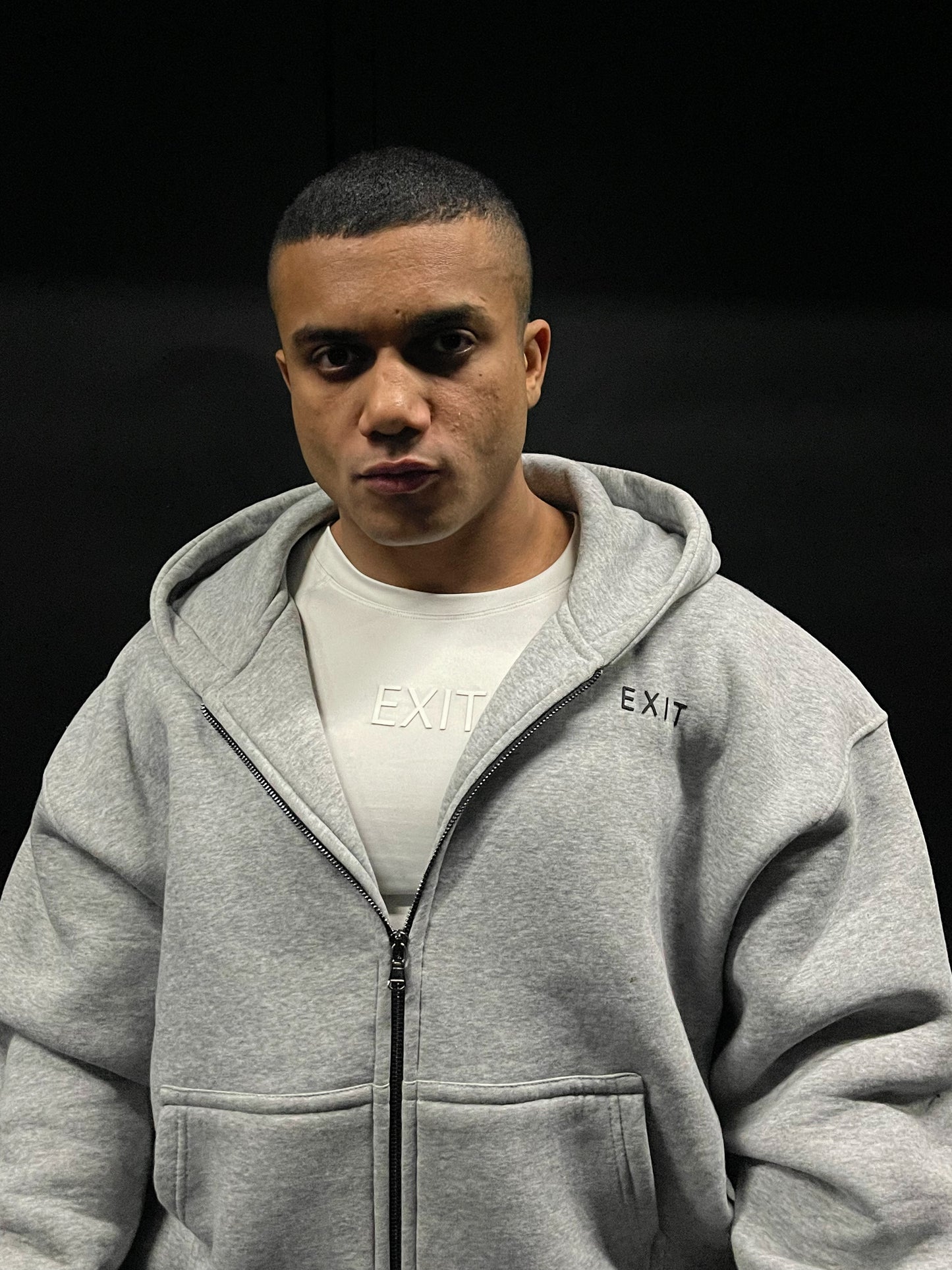 Zip Up Hoodie (Light Grey)