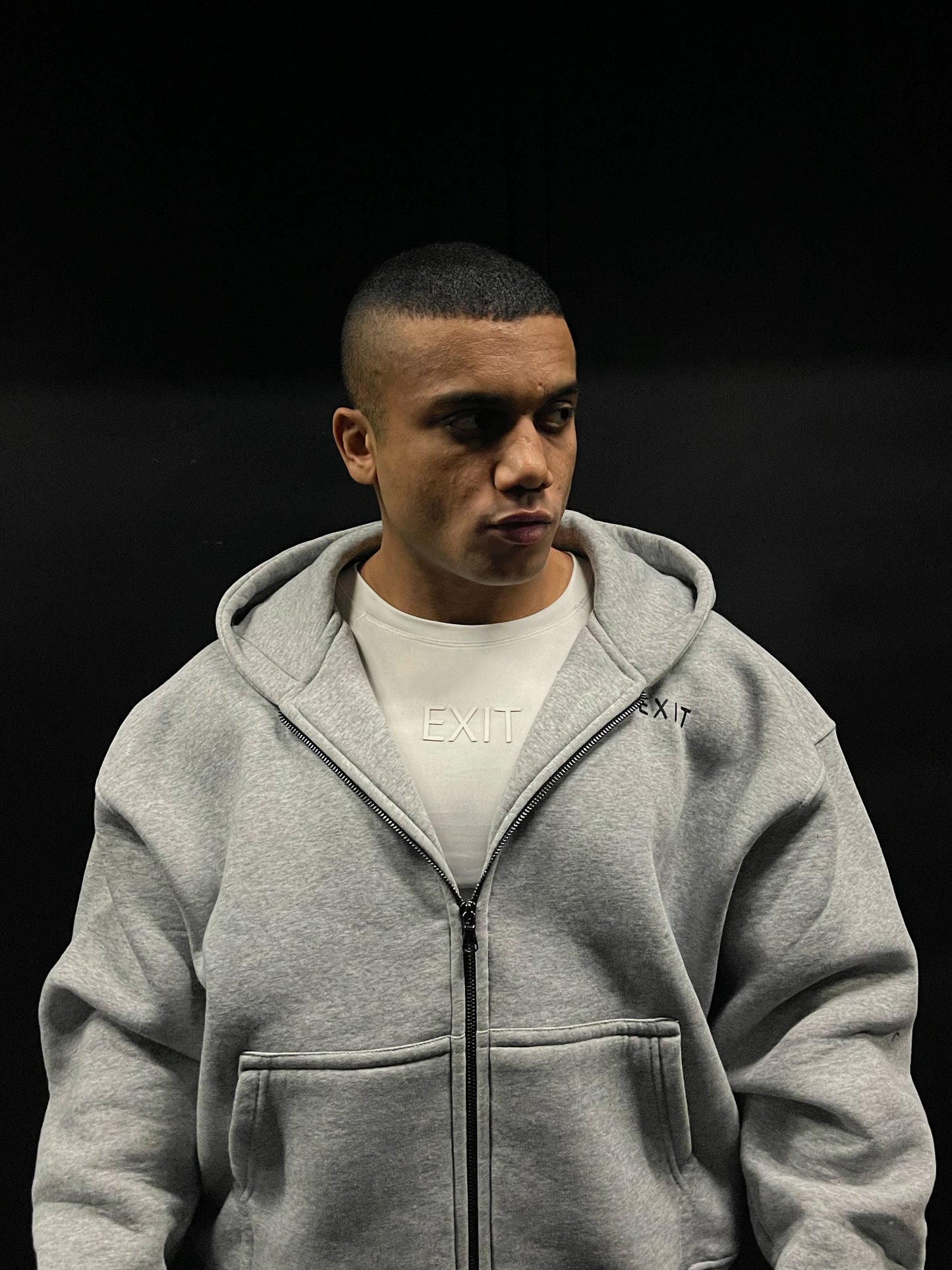 Zip Up Hoodie (Light Grey)