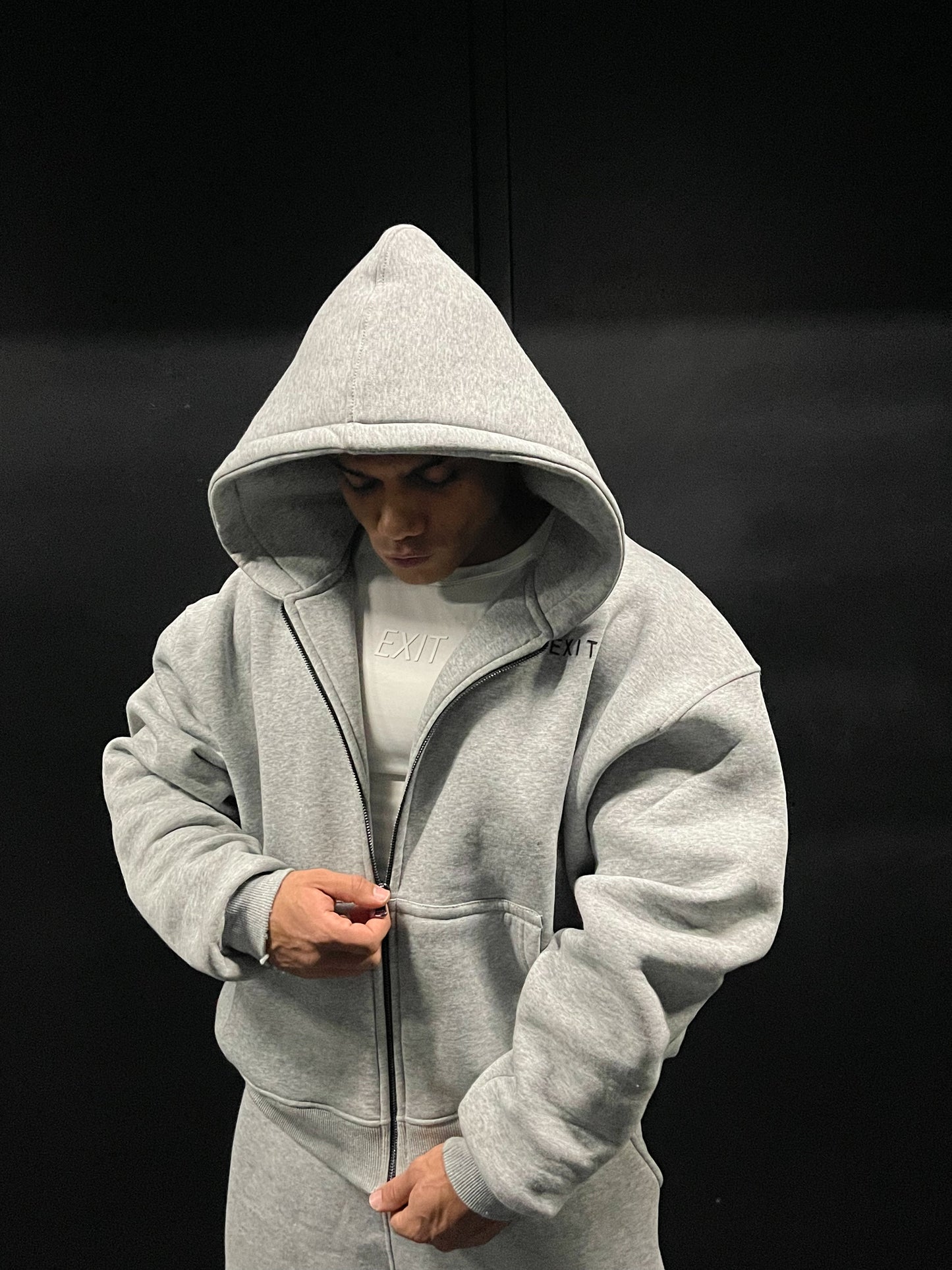 Zip Up Hoodie (Light Grey)