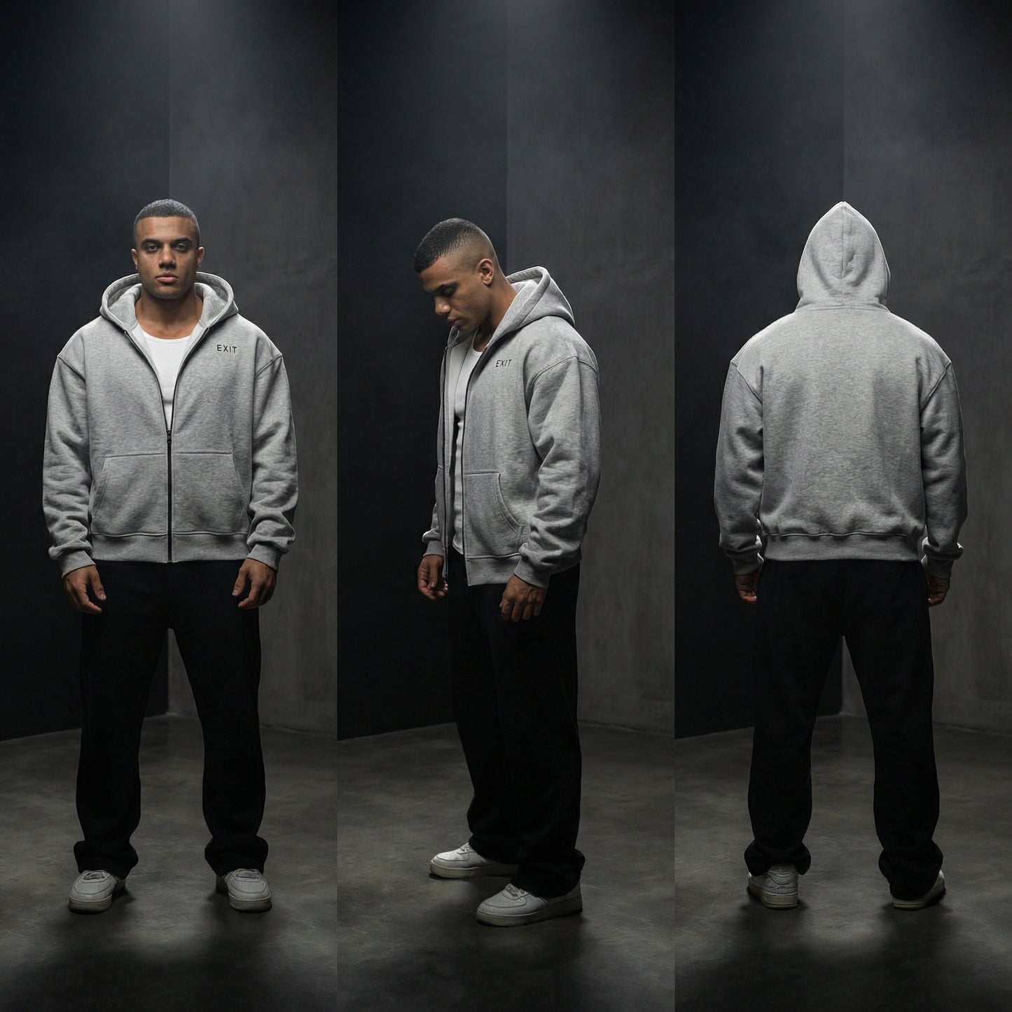 Zip Up Hoodie (Light Grey)