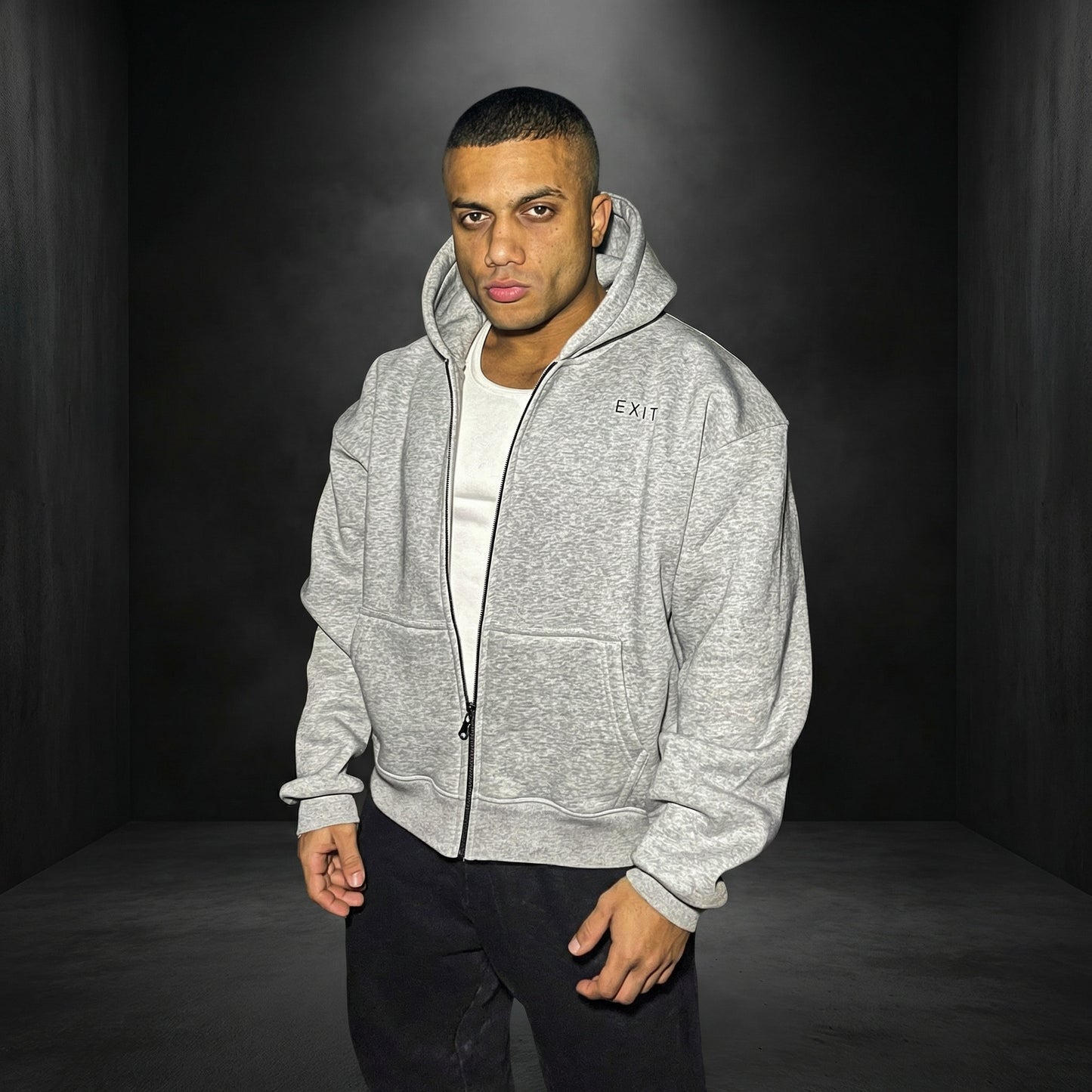 Zip Up Hoodie (Light Grey)